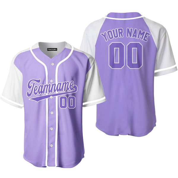 Custom Purple White Raglan White Baseball Jerseys For Men & Women