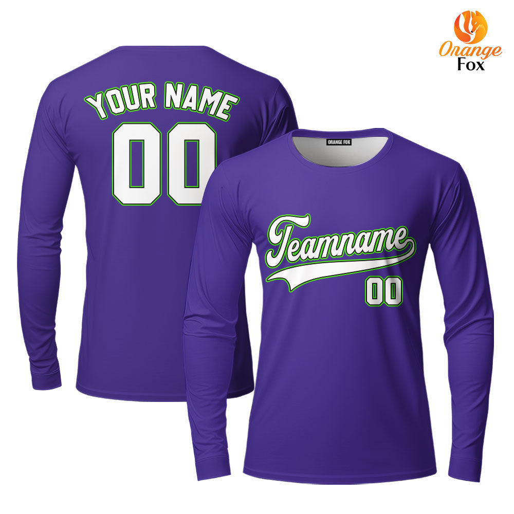 Custom Red And Purple Custom Long Sleeve T-Shirt For Men & Women