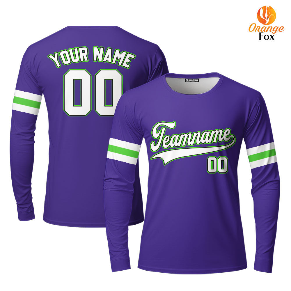 Custom Red And Purple Custom Long Sleeve T-Shirt For Men & Women