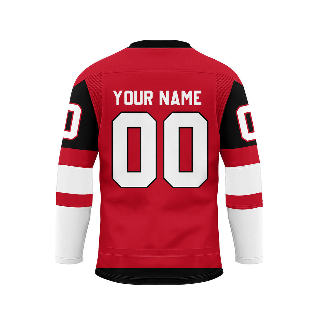 Custom Red Arizona Lace Neck Hockey Jersey For Men & Women