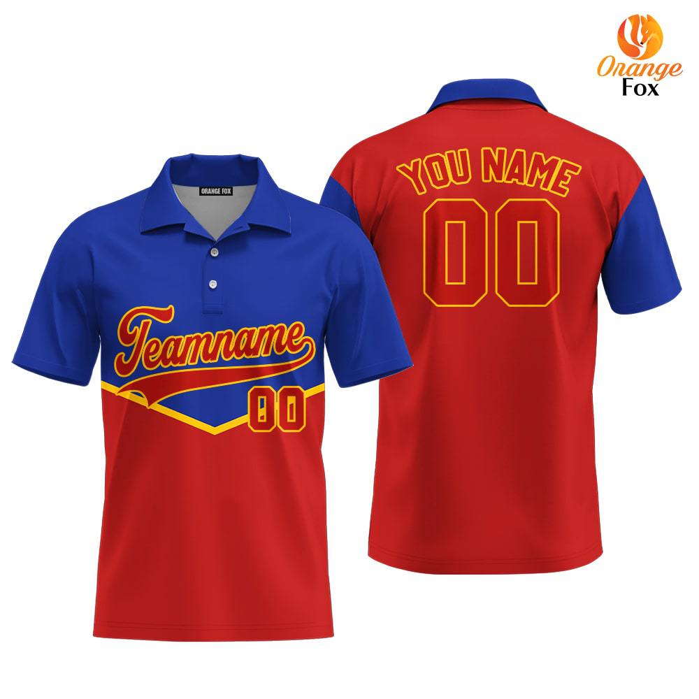 Custom Red Blue Navy Yellow Pipping Custom Polo Shirt For Men