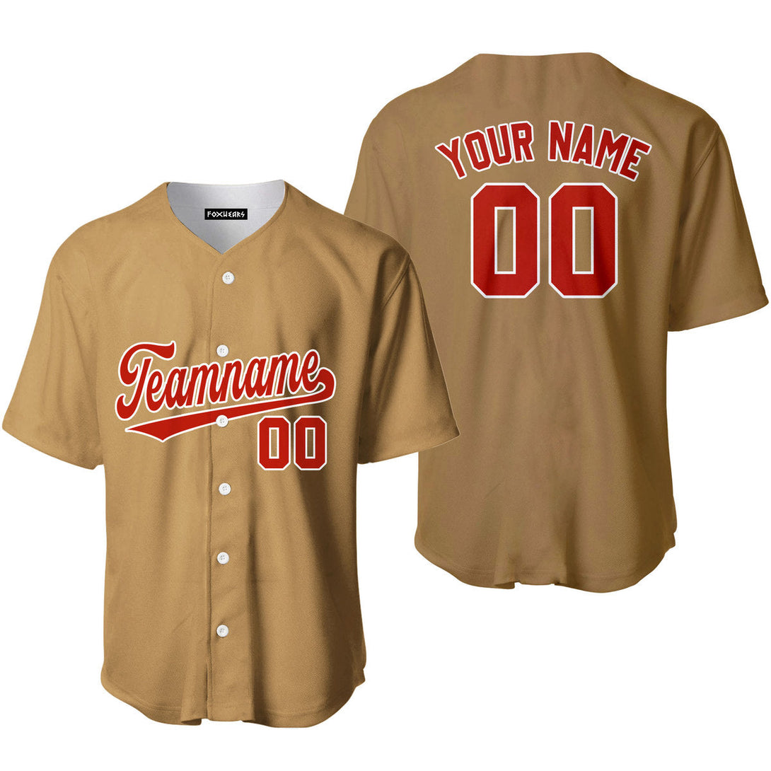 Custom Red White And Brown Custom Baseball Jerseys For Men & Women