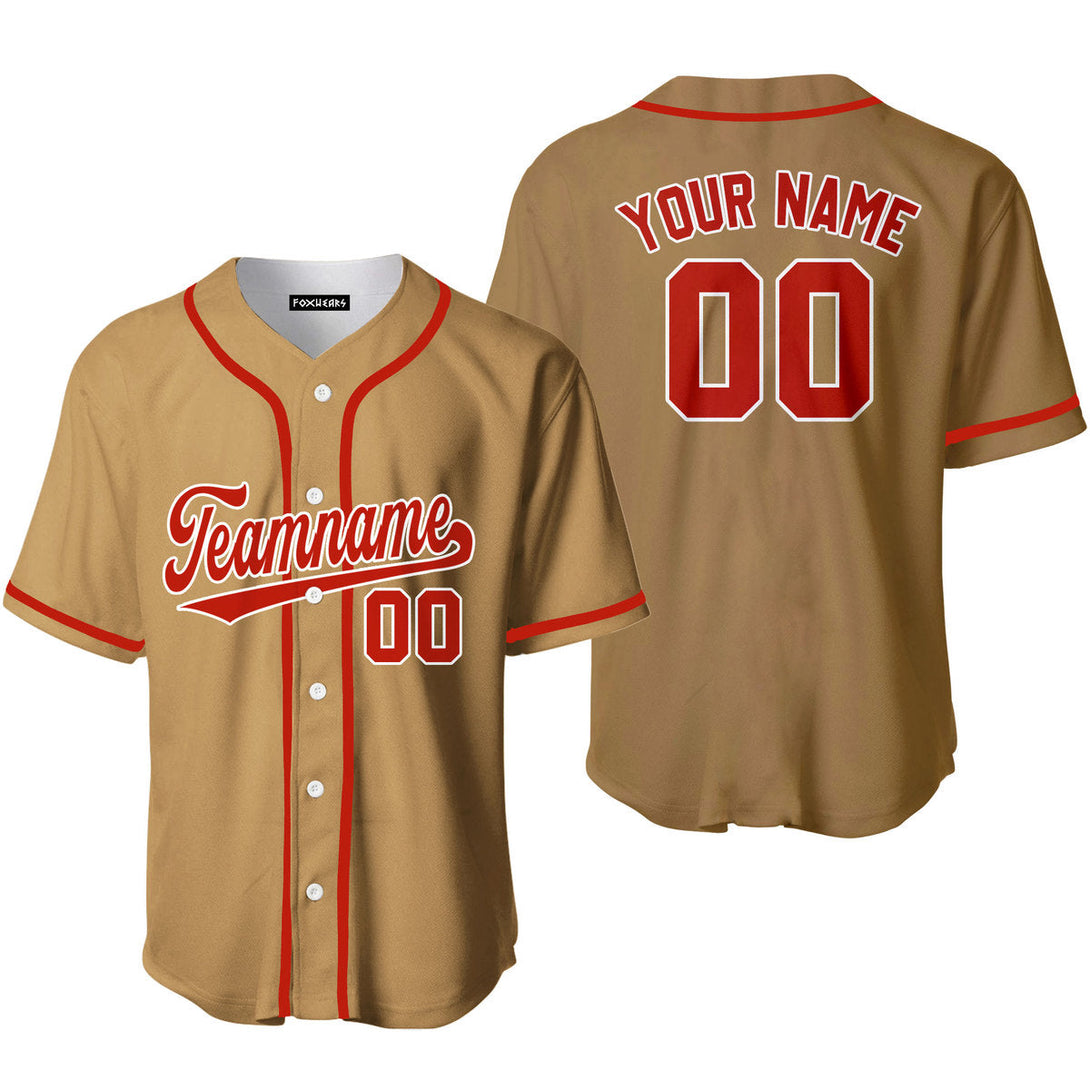 Custom Red White And Brown Custom Baseball Jerseys For Men & Women