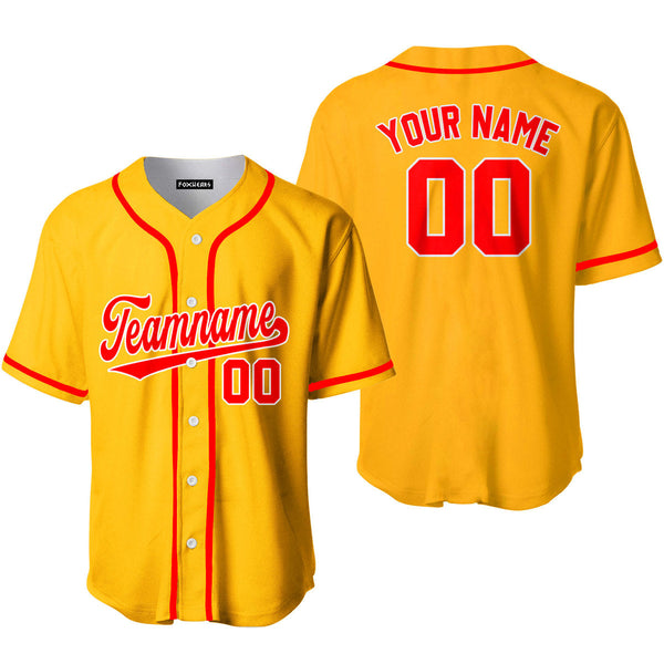 Custom Red White And Gold Custom Baseball Jerseys For Men & Women