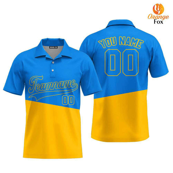 Custom Royal And Gold Custom Polo Shirt For Men