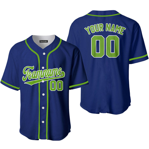 Custom Royal Blue Green White Custom Baseball Jerseys For Men & Women