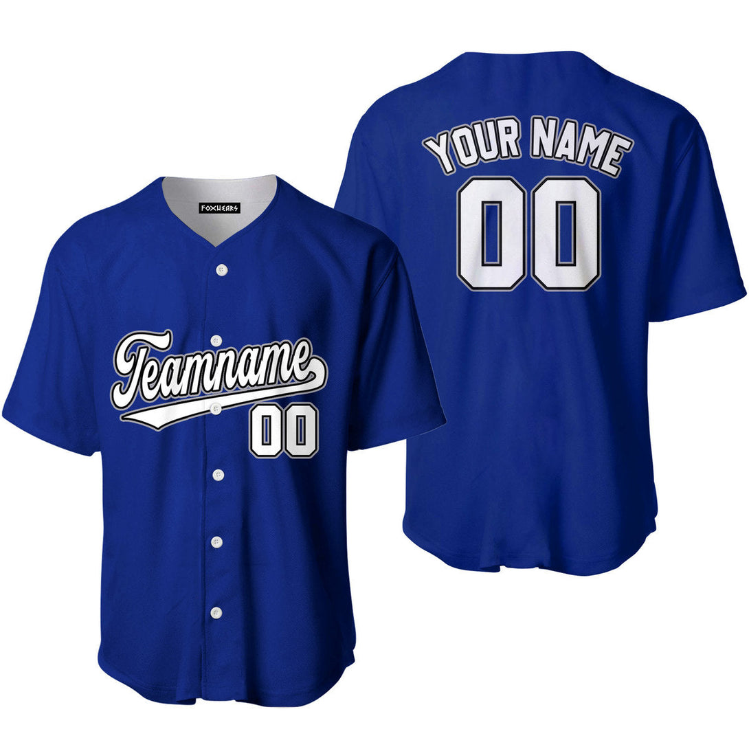 Custom Royal Blue White Gray Custom Baseball Jerseys For Men & Women