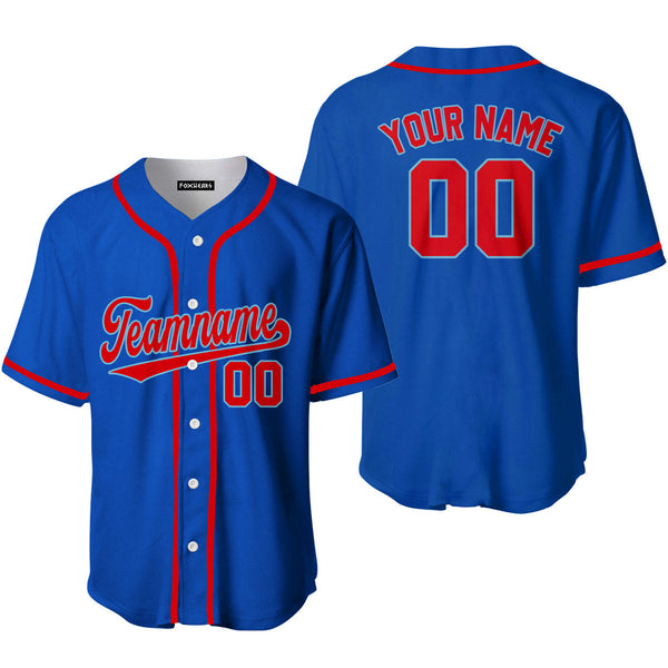 Custom Royal Crimson Frisky Blue Custom Baseball Jerseys For Men & Women