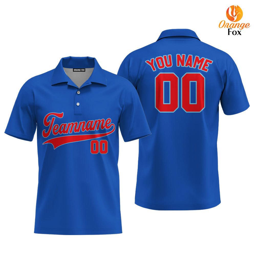 Custom Royal Crimson-Frisky Blue Custom Polo Shirt For Men