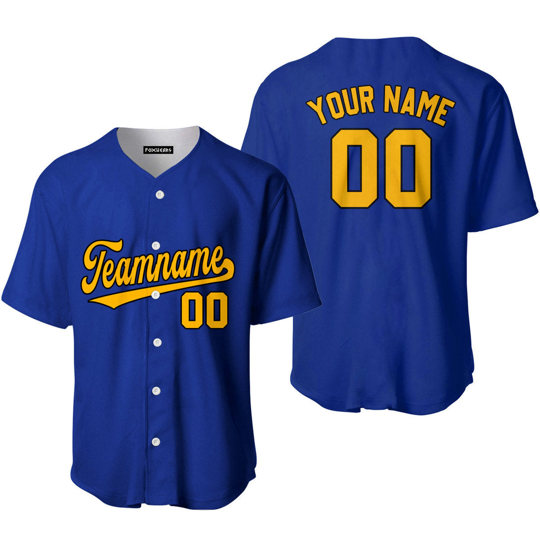 Custom Royal Gold Black Custom Baseball Jerseys For Men & Women