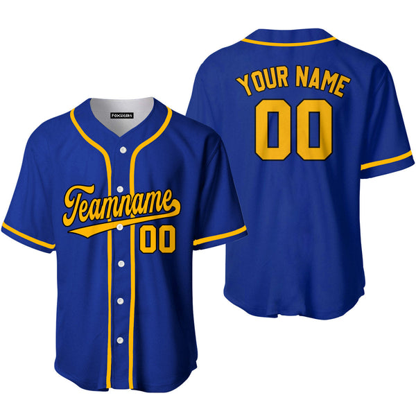 Custom Royal Gold Black Custom Baseball Jerseys For Men & Women