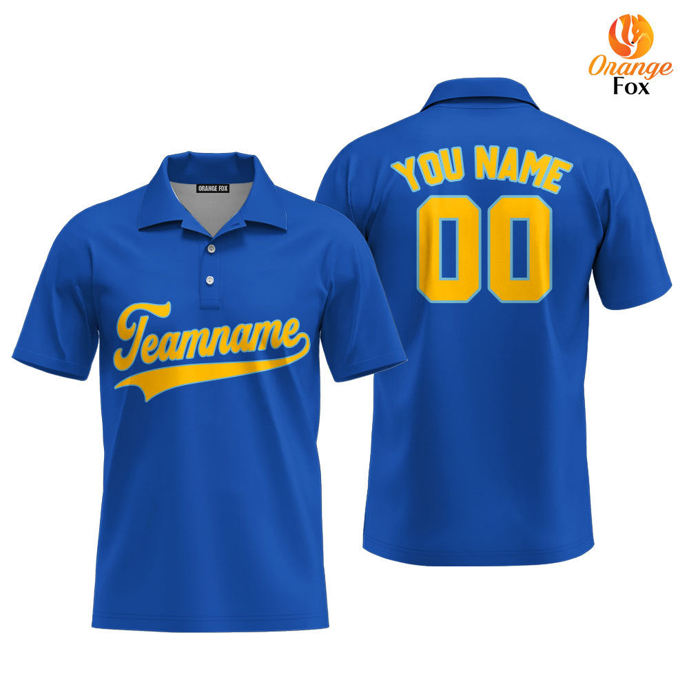 Custom Royal Gold Custom Polo Shirt For Men