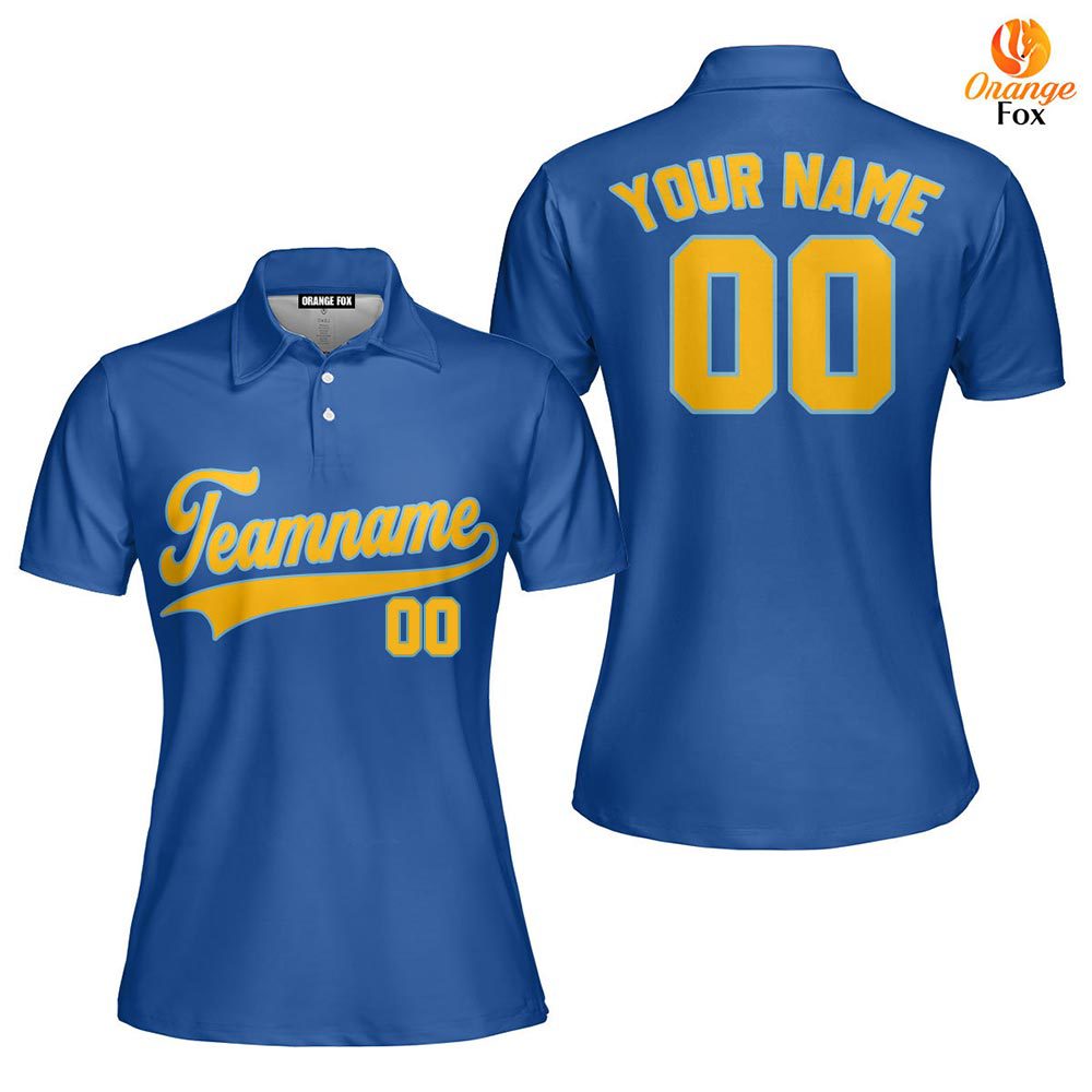 Custom Royal Gold Custom Polo Shirt For Women