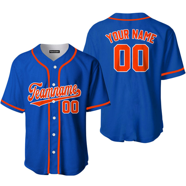 Custom Royal Orange White Custom Baseball Jerseys For Men & Women