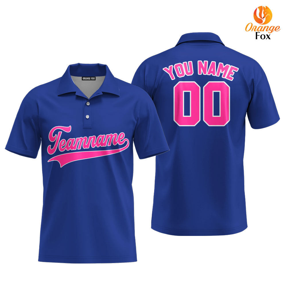 Custom Royal Pink Custom Polo Shirt For Men