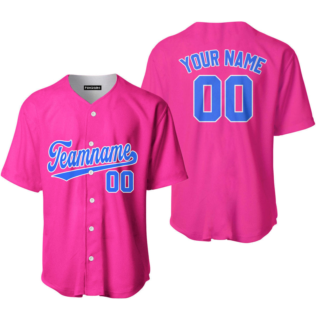 Custom Royal White And Pink Custom Baseball Jerseys For Men & Women