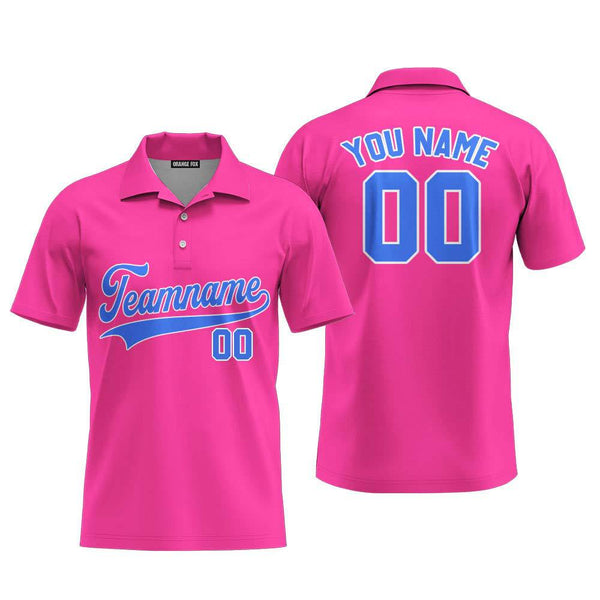 Custom Royal White And Pink Custom Polo Shirt For Men