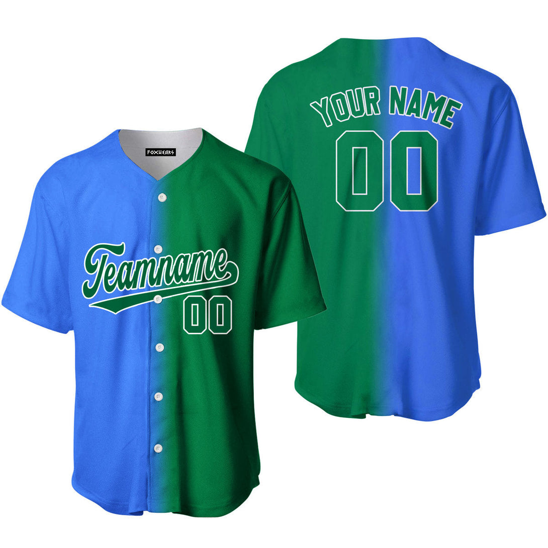 Custom Royal White Kelly Green Fade Fashion Baseball Jerseys For Men & Women