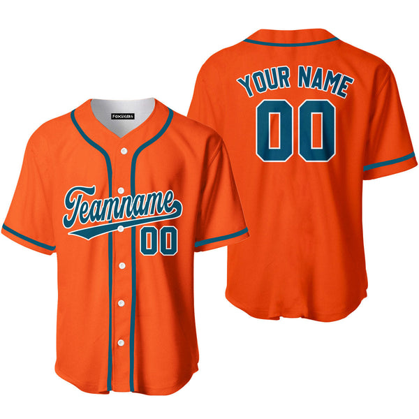 Custom Teal White And Orange Custom Baseball Jerseys For Men & Women