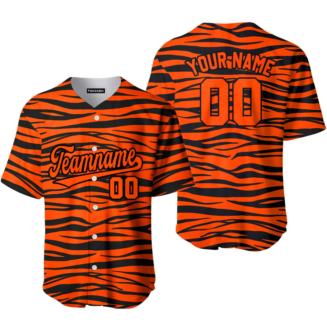 Custom Tiger Skin Orange Black Custom Baseball Jerseys For Men & Women