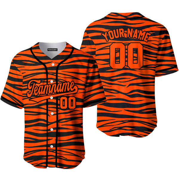 Custom Tiger Skin Orange Black Custom Baseball Jerseys For Men & Women