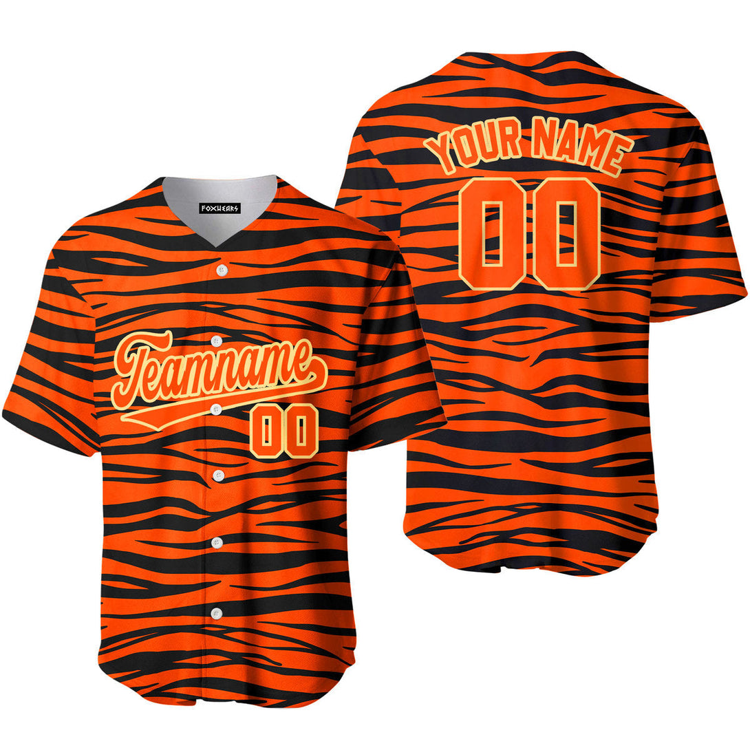 Custom Tiger Skin Orange Cream Custom Baseball Jerseys For Men & Women