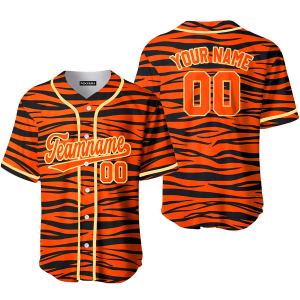Custom Tiger Skin Orange Cream Custom Baseball Jerseys For Men & Women
