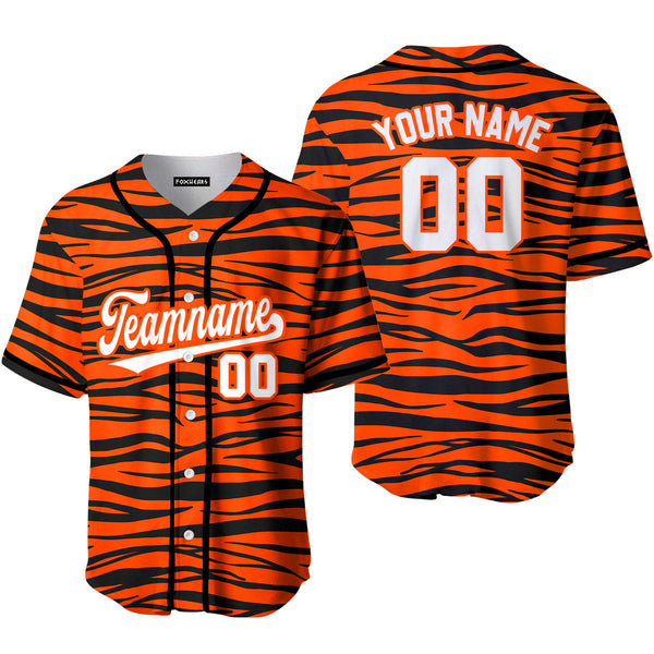 Custom Tiger Skin White Orange Custom Baseball Jerseys For Men & Women