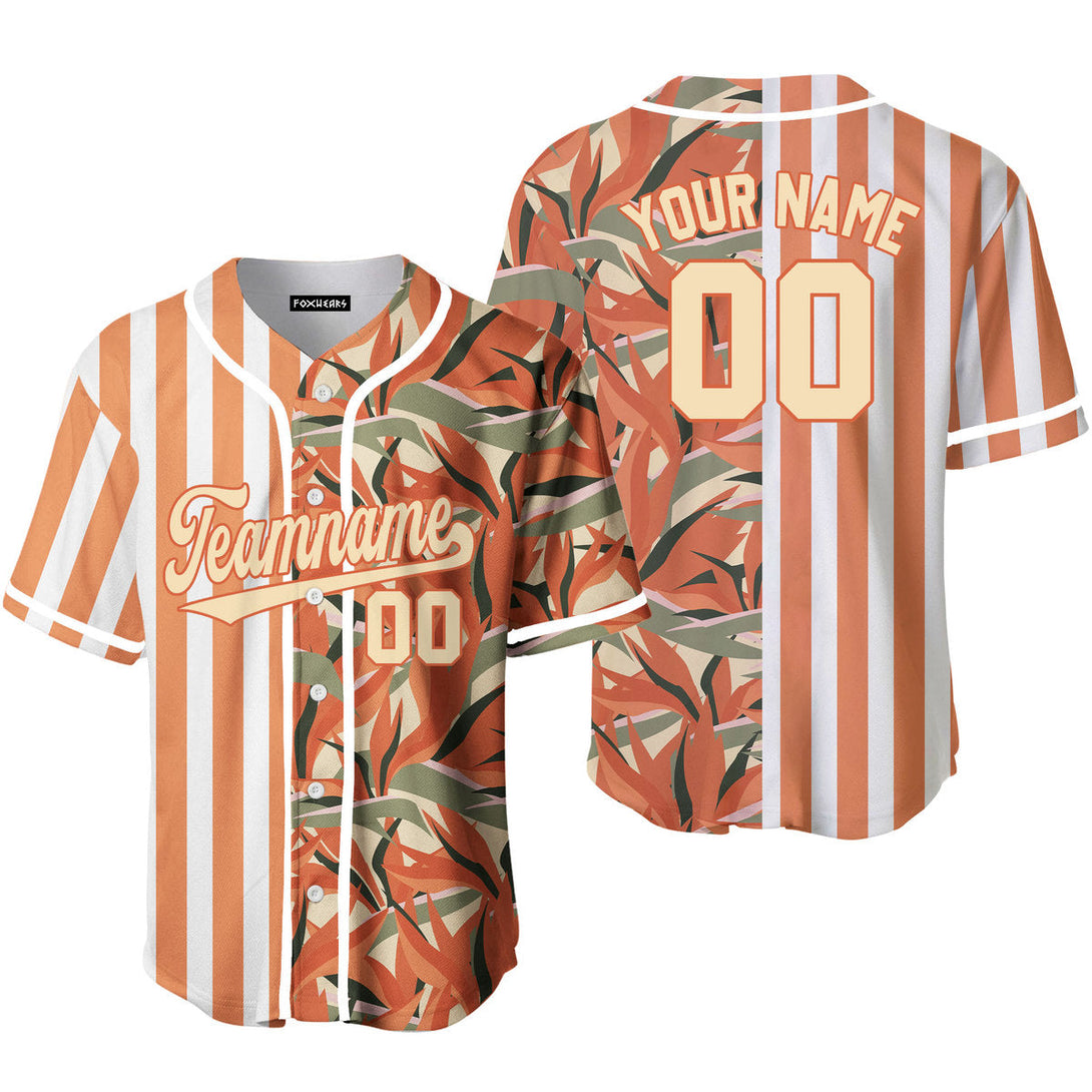 Custom Tropical Orange Cream-Orange Split Fashion Baseball Jerseys For Men & Women