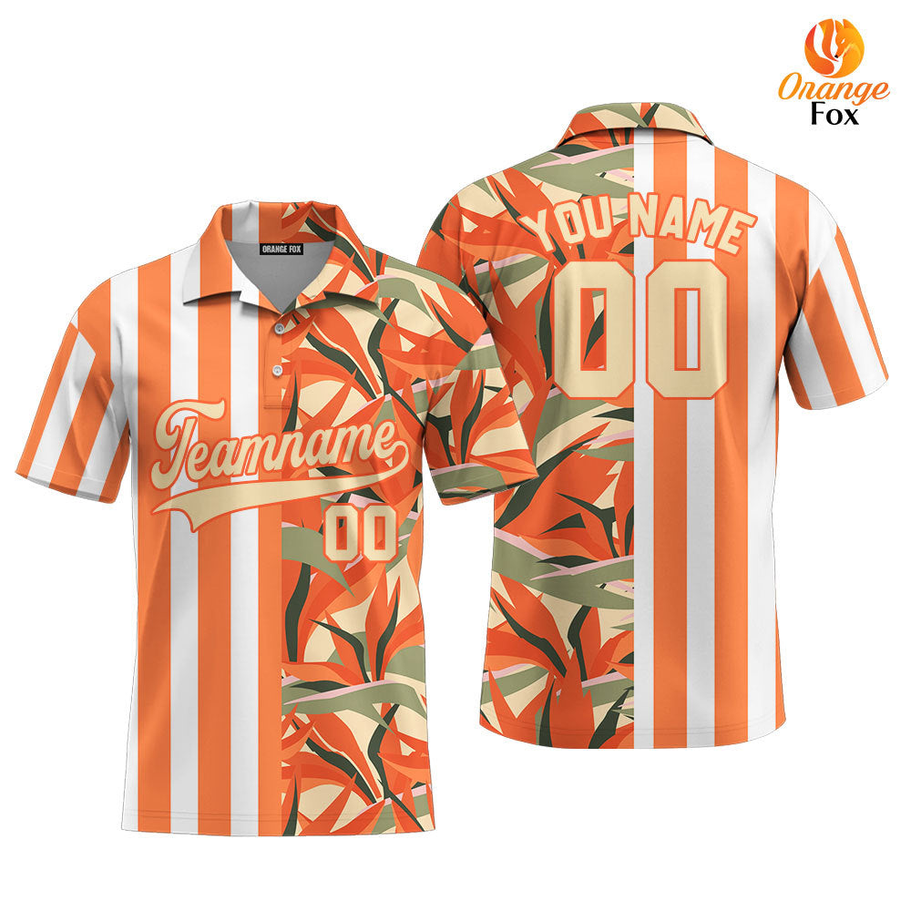 Custom Tropical Orange Cream-Orange Split Fashion Custom Polo Shirt For Men