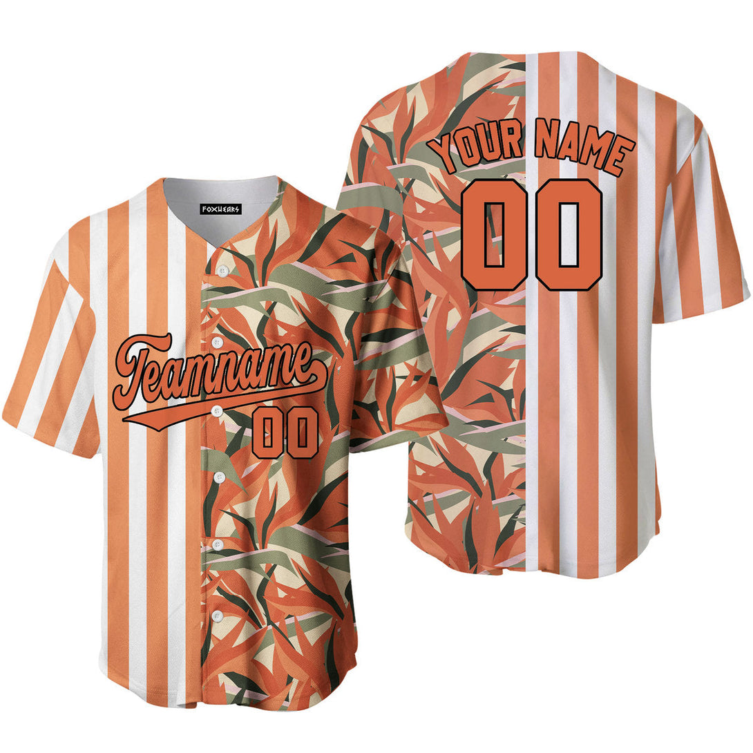 Custom Tropical Orange Orange-Black Split Fashion Baseball Jerseys For Men & Women