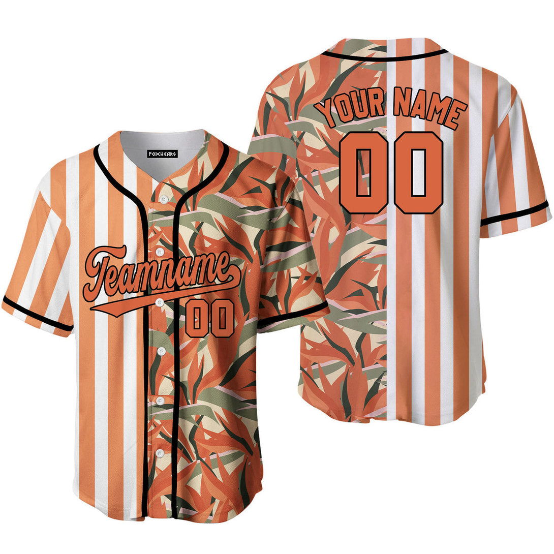 Custom Tropical Orange Orange-Black Split Fashion Baseball Jerseys For Men & Women