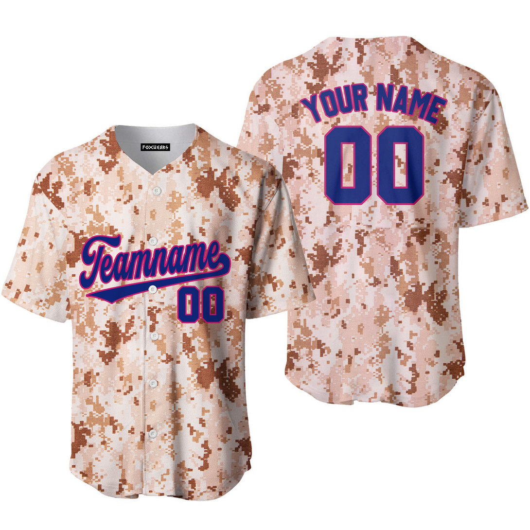 Custom US Brown Navy Camo Powder Blue Pink Baseball Jerseys For Men & Women