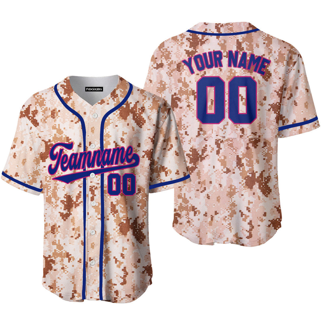 Custom US Brown Navy Camo Powder Blue Pink Baseball Jerseys For Men & Women