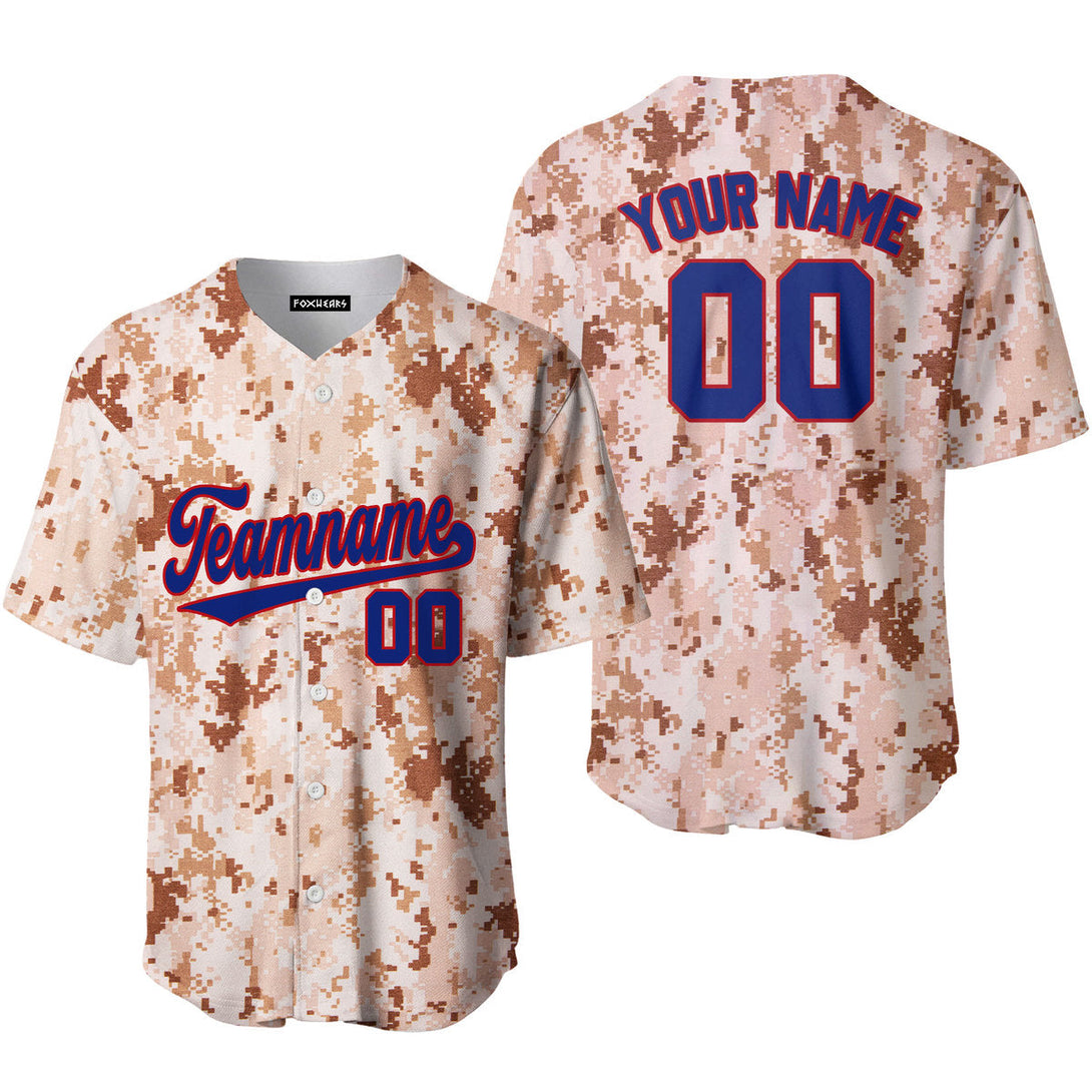 Custom US Brown Navy Camo Powder Blue Red Baseball Jerseys For Men & Women