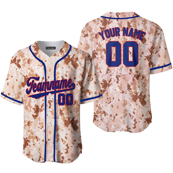 Custom US Brown Navy Camo Powder Blue Red Baseball Jerseys For Men & Women