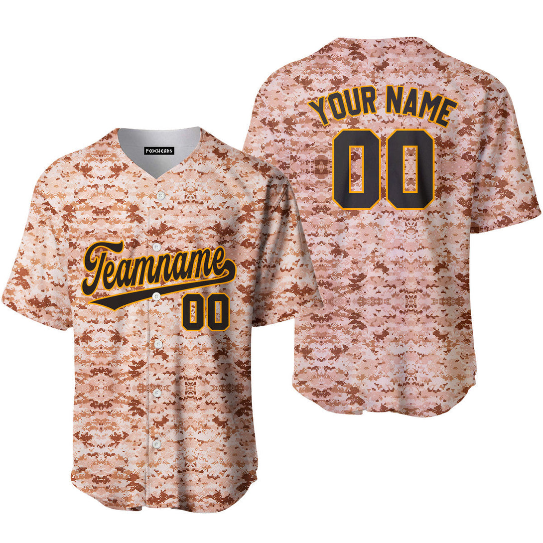Custom US Navy Camo Style Black Gold Baseball Jerseys For Men & Women