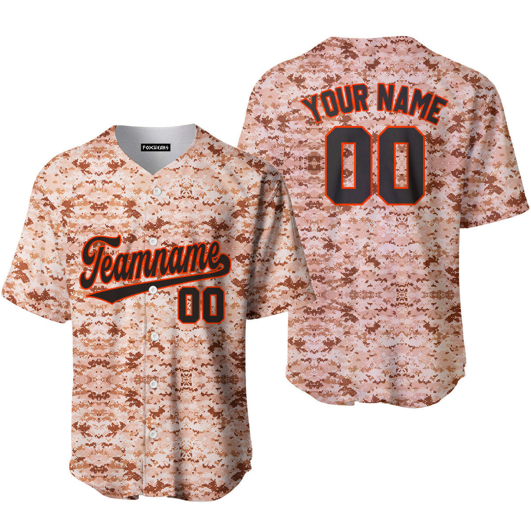 Custom US Navy Camo Style Black Orange Baseball Jerseys For Men & Women