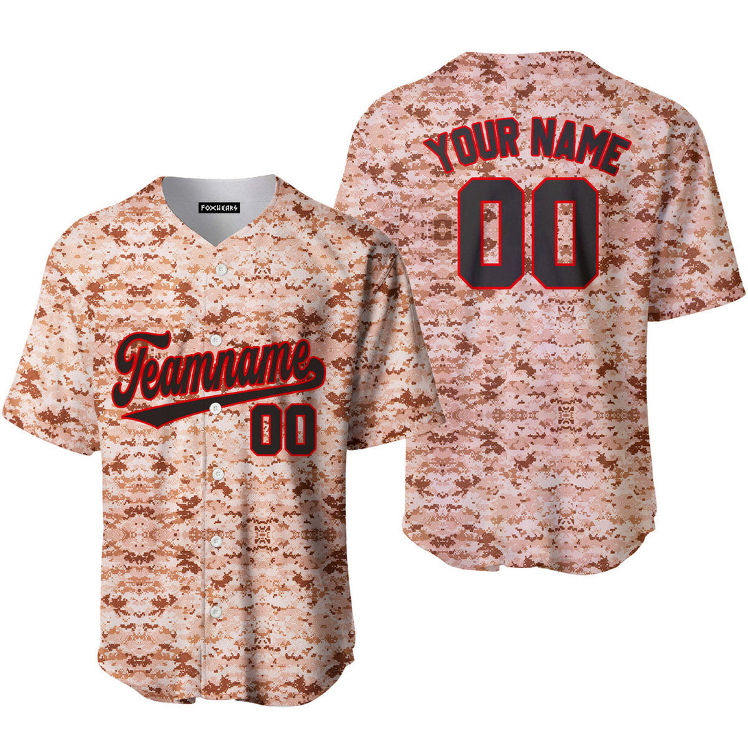 Custom US Navy Camo Style Black Red Baseball Jerseys For Men & Women