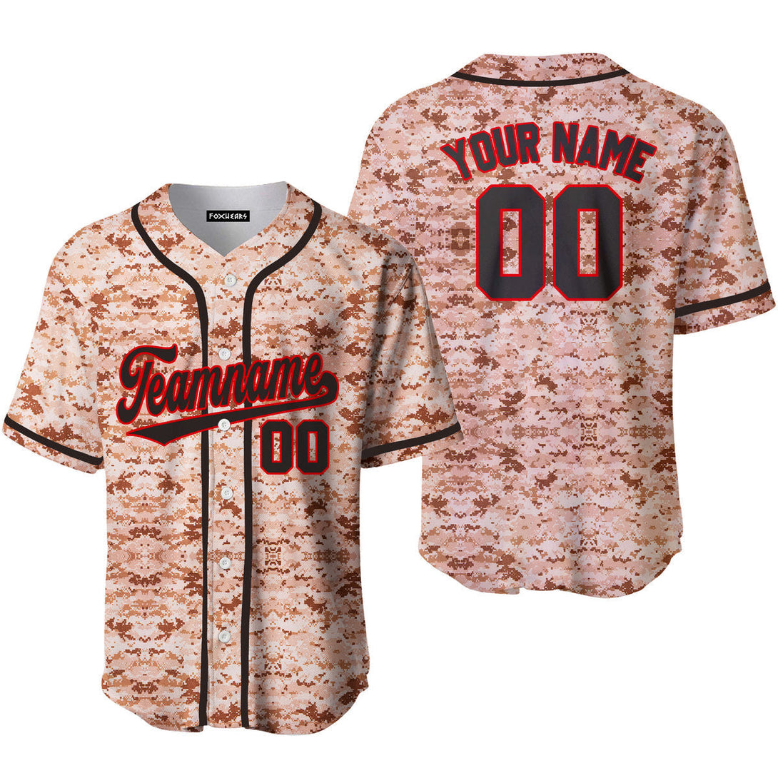 Custom US Navy Camo Style Black Red Baseball Jerseys For Men & Women