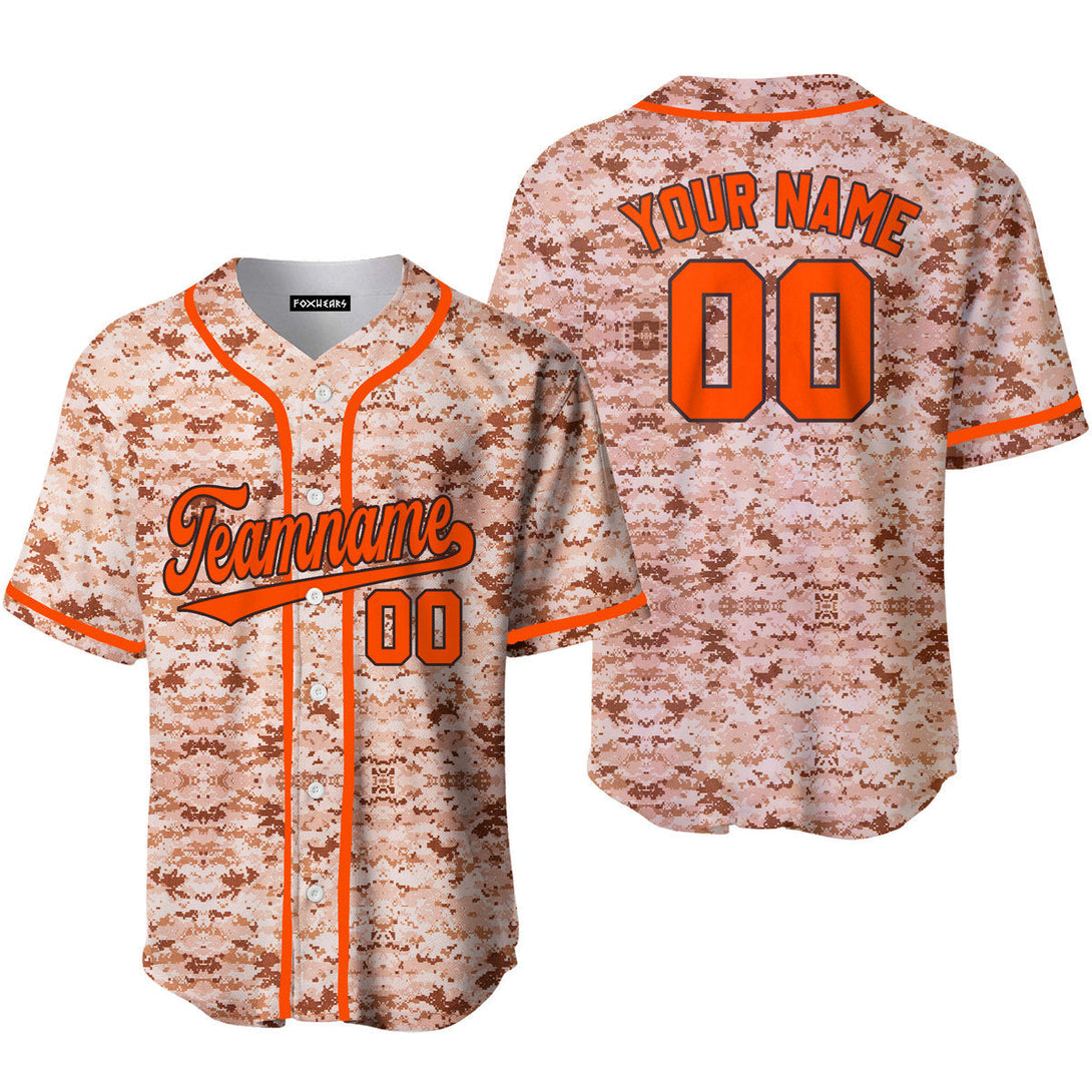 Custom US Navy Camo Style Orange Baseball Jerseys For Men & Women