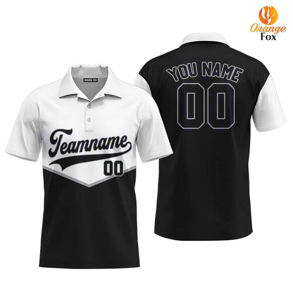 Custom White And Black Custom Polo Shirt For Men