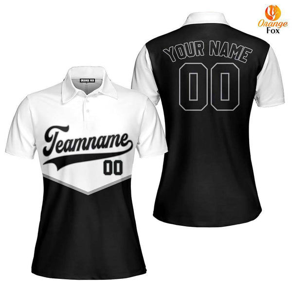 Custom White And Black Custom Polo Shirt For Women