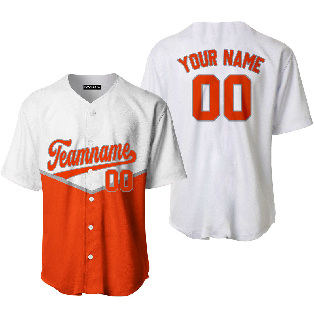 Custom White And Orange Custom Baseball Jerseys For Men & Women