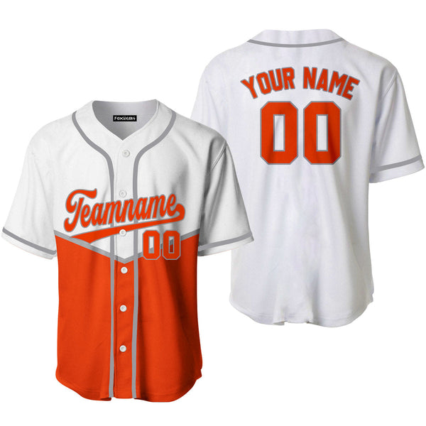 Custom White And Orange Custom Baseball Jerseys For Men & Women