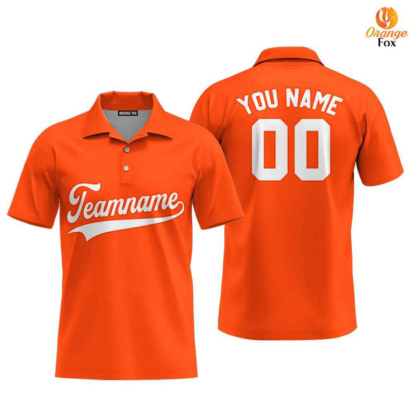 Custom White And Orange Custom Polo Shirt For Men