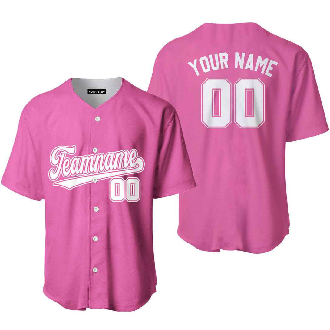 Custom White And Pink Custom Baseball Jerseys For Men & Women