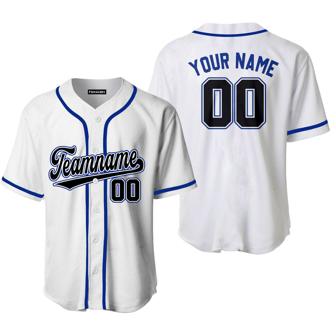 Custom White Black Blue Custom Baseball Jerseys For Men & Women