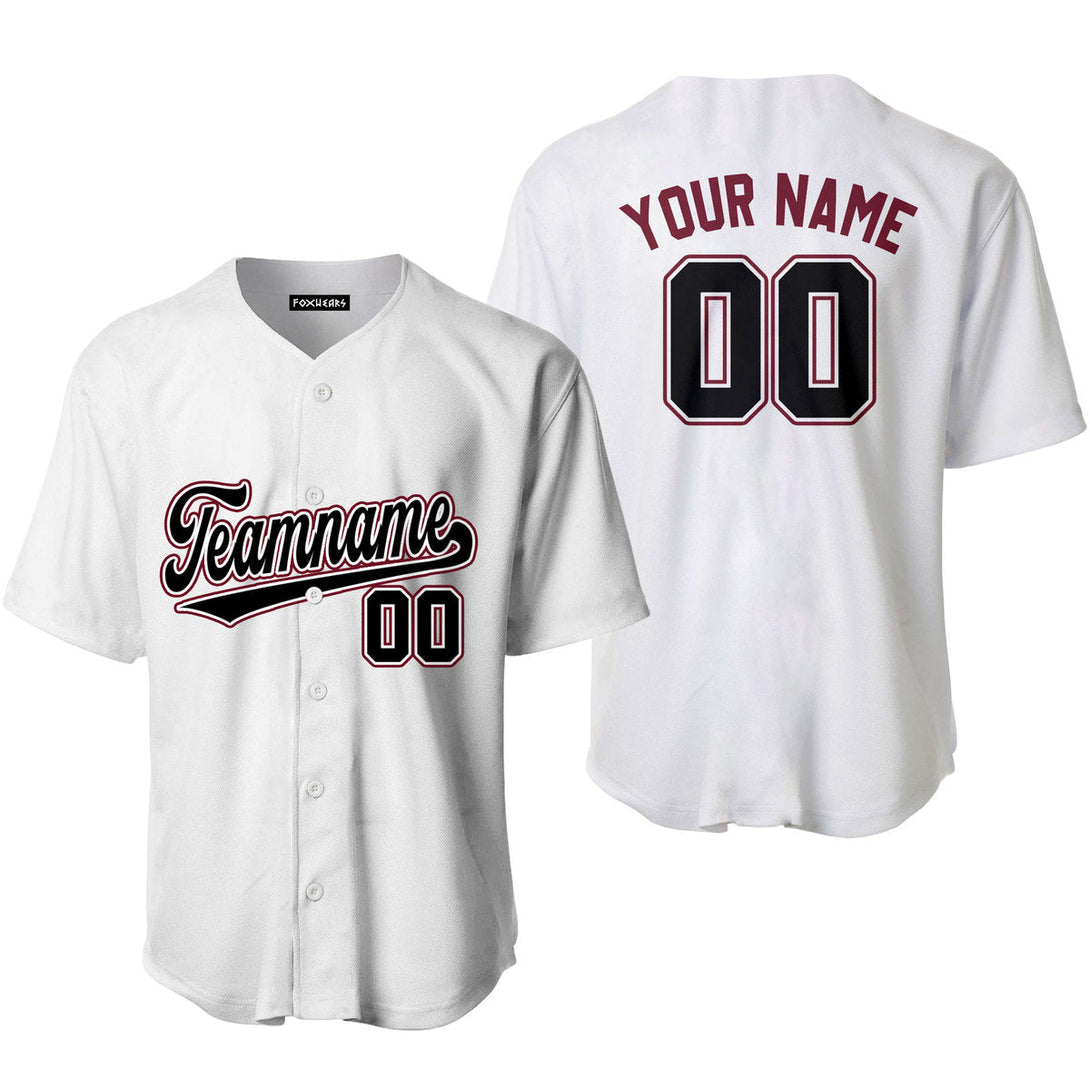 Custom White Black Crimson Custom Baseball Jerseys For Men & Women