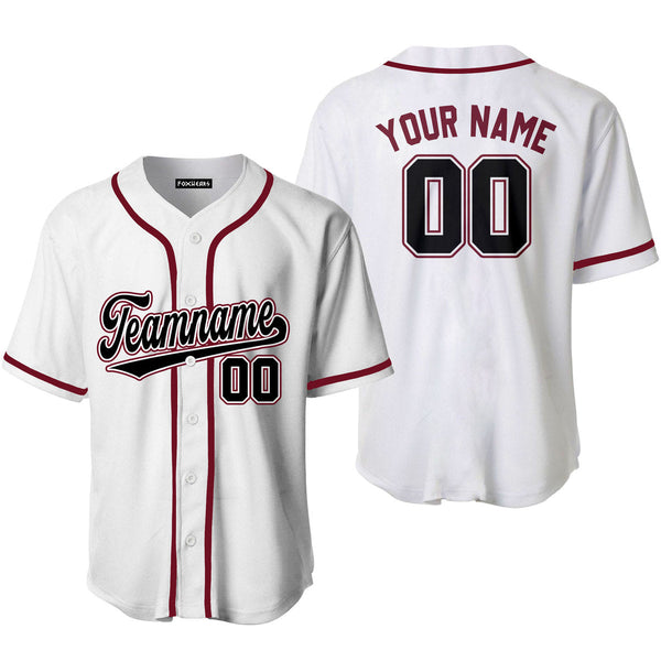 Custom White Black Crimson Custom Baseball Jerseys For Men & Women